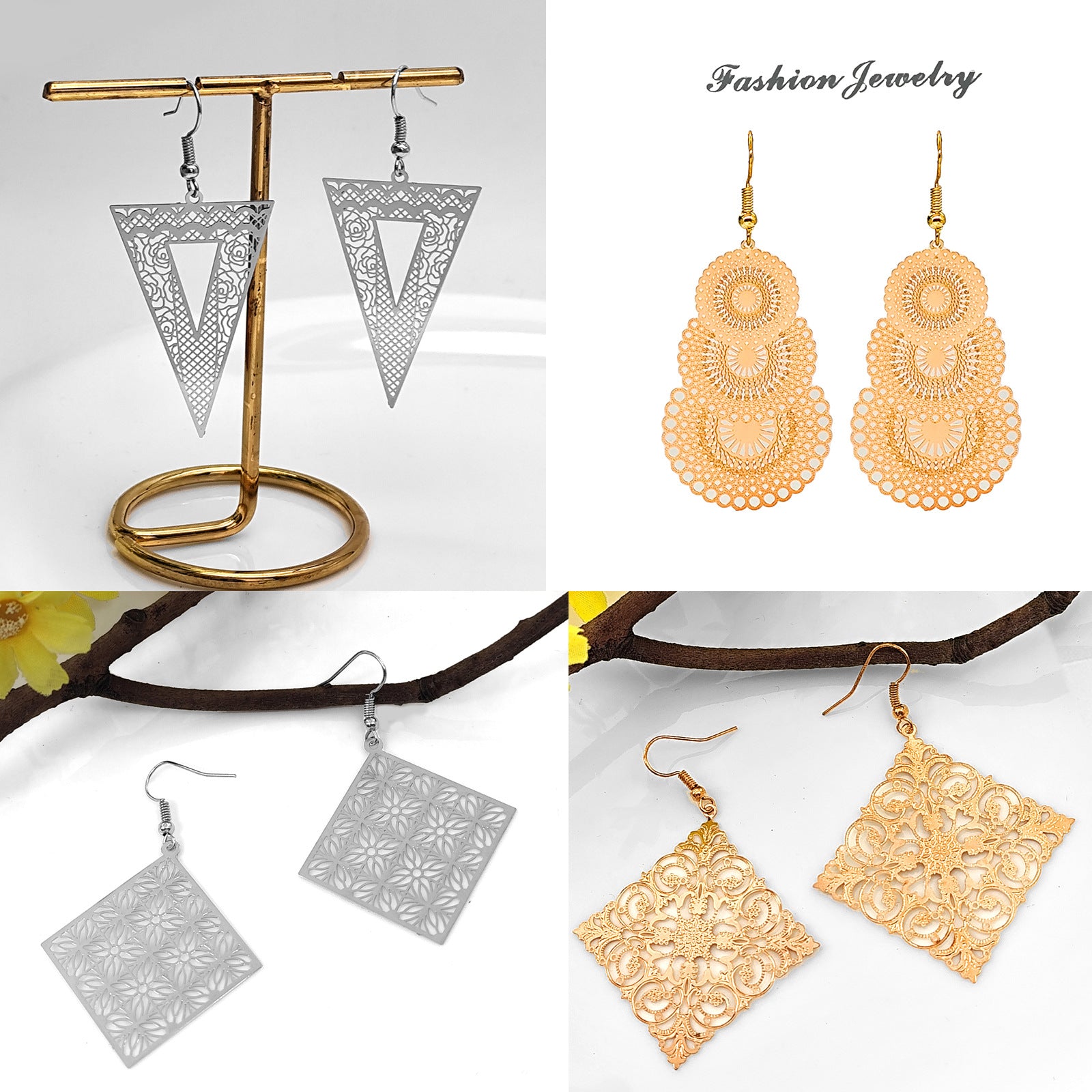 Fashionable Hollow-pattern Earrings