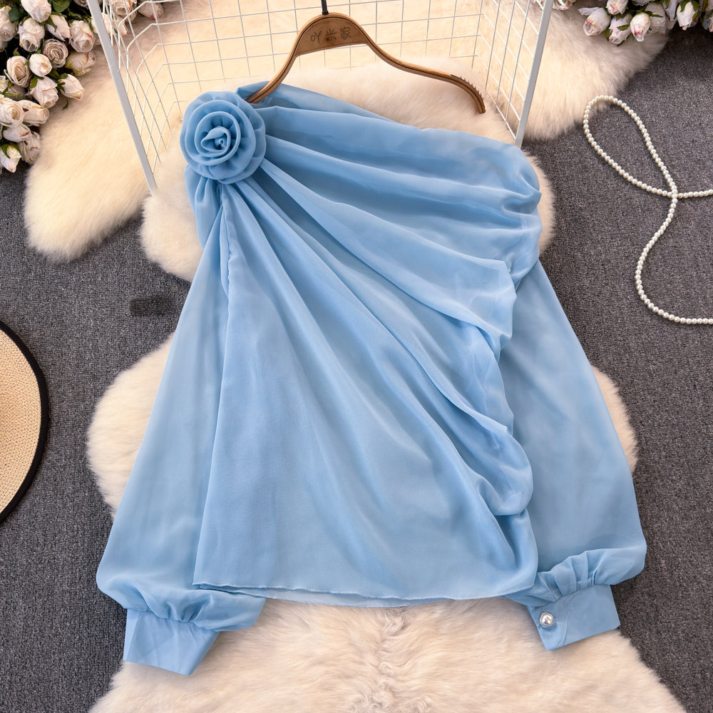 Loose-fitting Figure-flattering Chiffon Blouse For Women