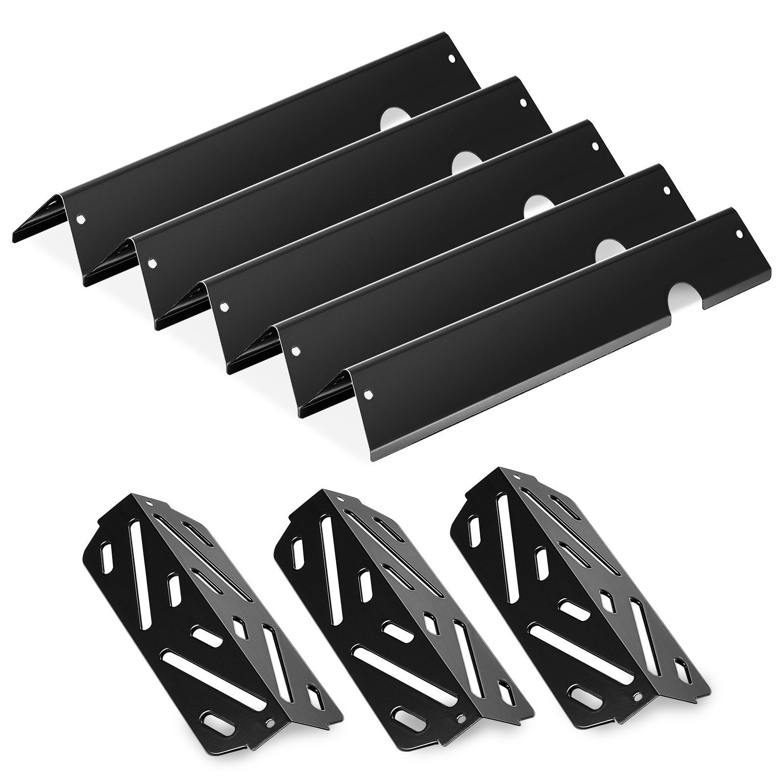 5 Flavorizer Bars (435 Mm) + 3 Heizplatten (318 Mm), Aromaschienen Flammenverteiler Für Weber Genesis Ll 310 315 335 340, E/S 325s, ES/SX 325s, E/S 335, EX/SX/EPX-335 Grills, Dickere Heizplatte
