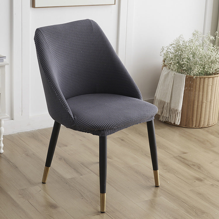 Curved Solid-Color Fleece Full-Cover Chair Cover