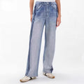 Womens Straight-leg Casual Jeans With An Elastic Waist