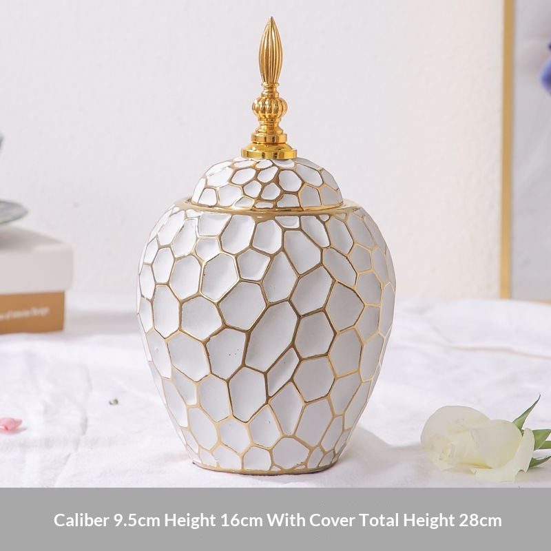 Nordic-style Gold-plated Ceramic Vase Creative Design