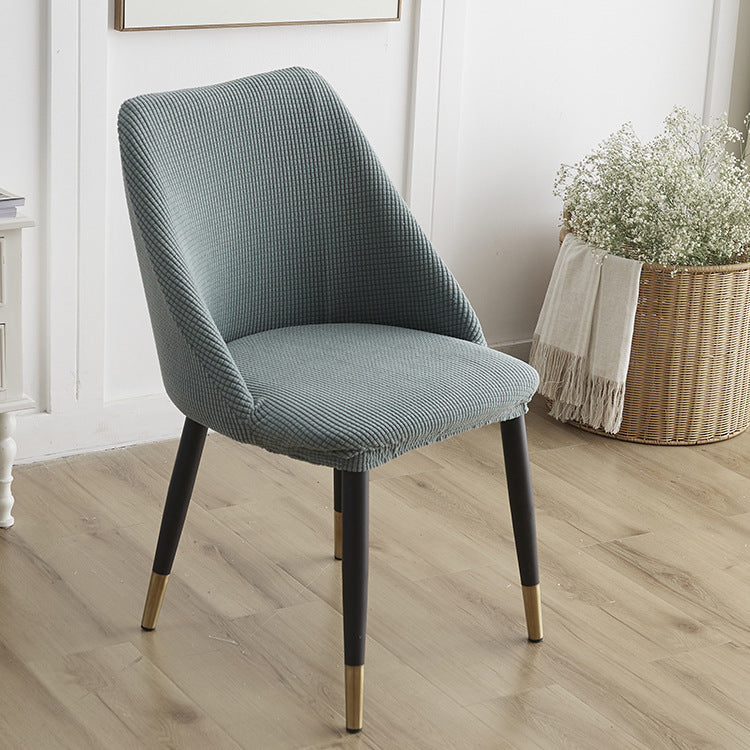 Curved Solid-Color Fleece Full-Cover Chair Cover
