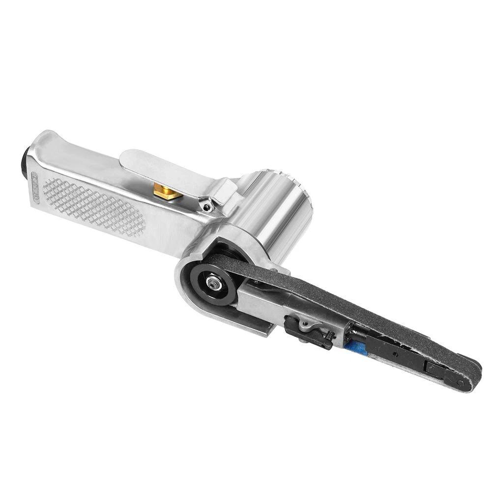 10mm Pneumatic Belt Sander, Lightweight Handheld Air Powered Grinder Polisher With 5 Sanding Belts