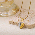 Stainless Steel Double-color Heart-shaped Pendant Necklace