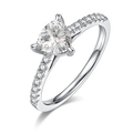 Triangular Moissanite Set With Top-quality Moissanite Luxury And Fashionable Light Luxury Jewelry Silver Ring S925 Silver Electroplated With Platinum