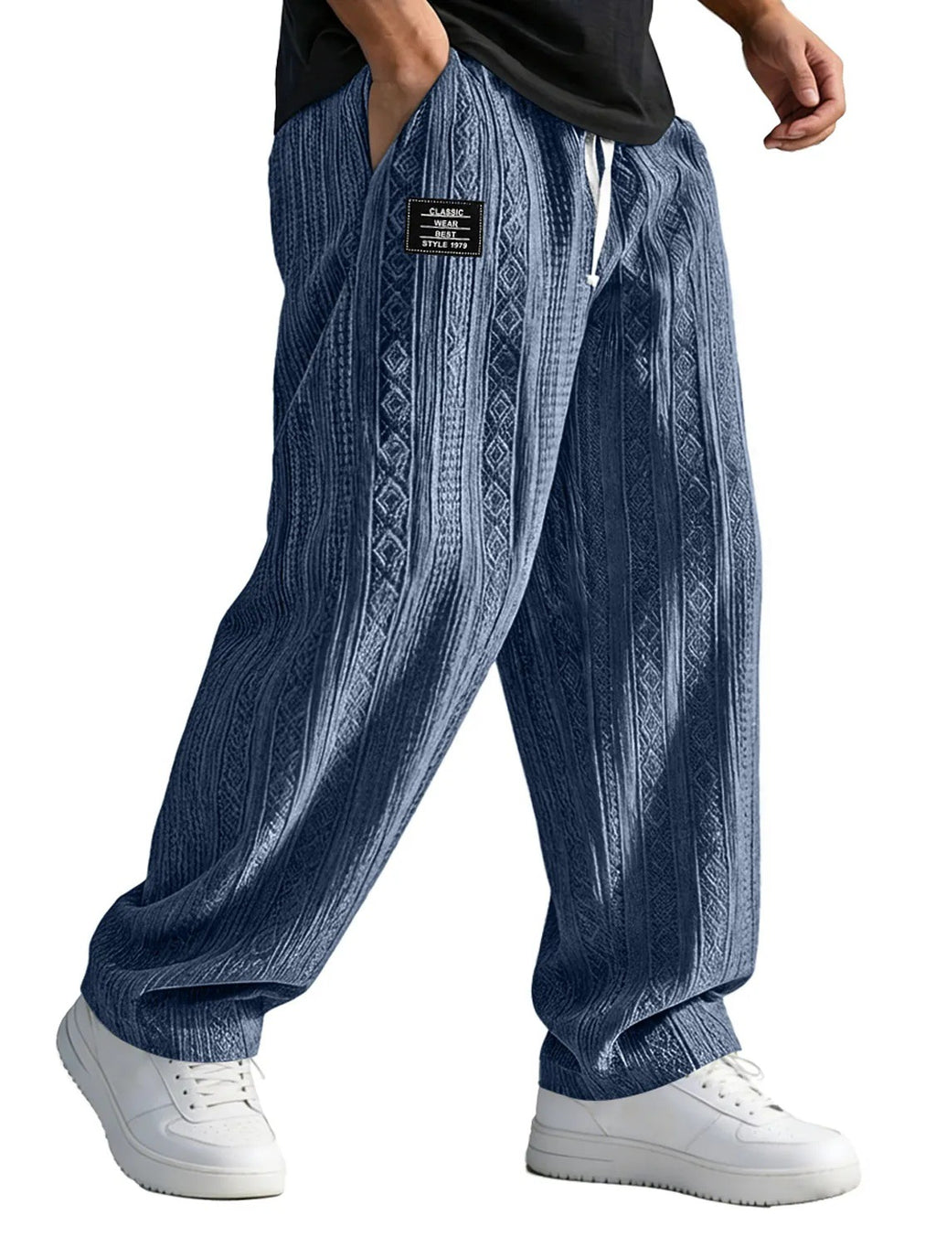 European And American Style Pocketed Straight-Leg Loose Lace-Up Sporty Casual Pants For SpringSummer