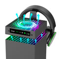 PC Temperature-control Cooling Fan With RGB Lighting Headset Holder And Gaming Accessory Rack