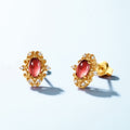 Retro Royal-style Red Pomegranate Stud Earrings
