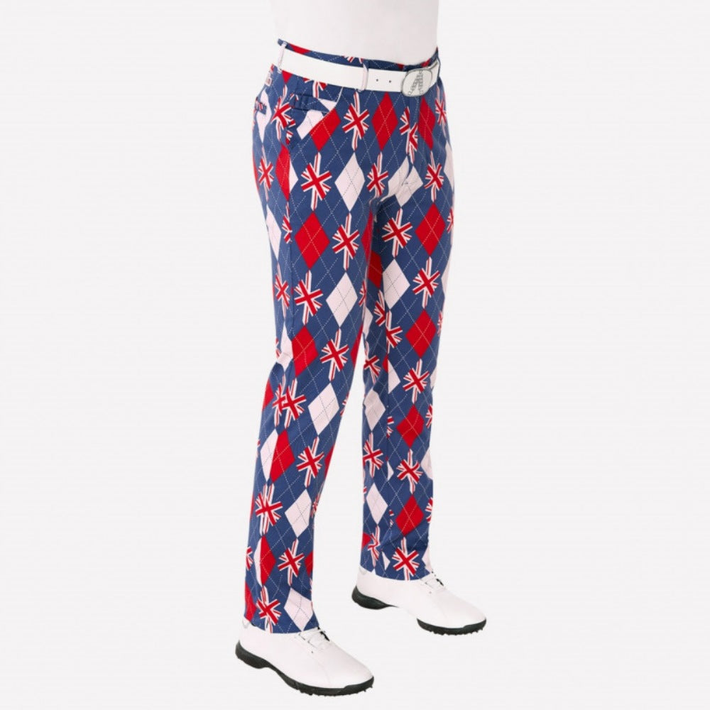 Mens Golf Pants Outdoor Sports Plaid Straight Fit