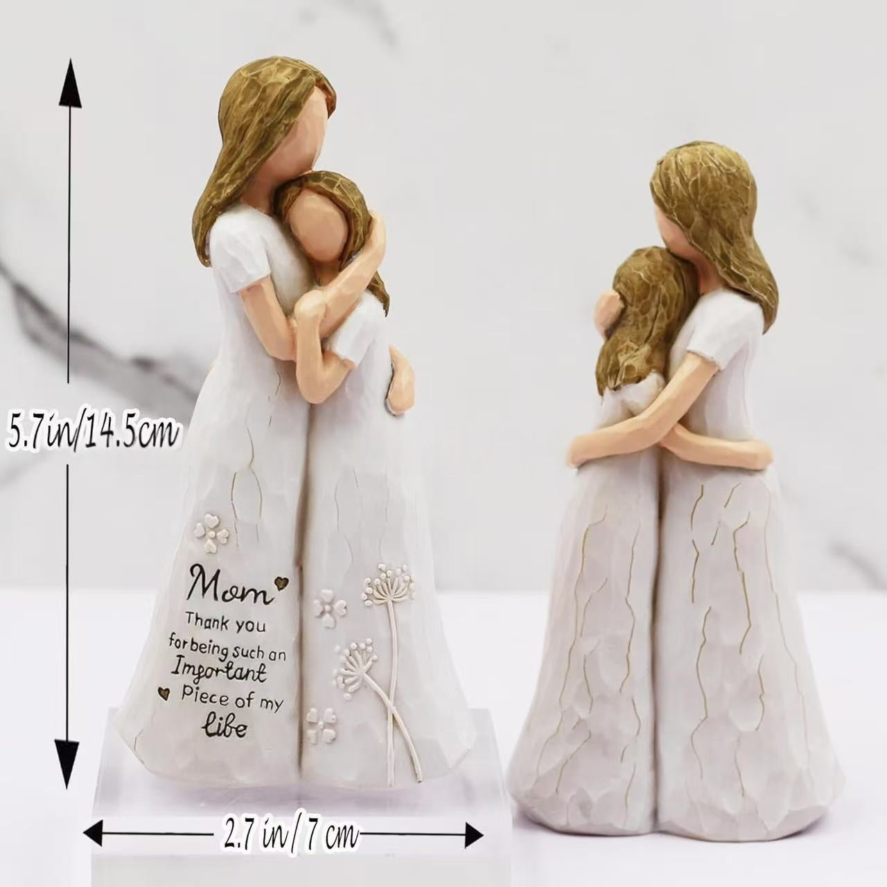 Mother And Daughter Hugging Resin Craft Statue