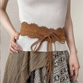 Fashionable All-Match Lace Fringe Strap Wide Waist Cincher