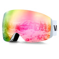 Rahmenlose Skibrille, Sphärische Linse Mit Rosa Revo-Beschichtung, OTG Anti-Beschlag-Schutzbrille, Motorradbrille, Motocross Brille, Geeignet Zum Skifahren, Skaten, Snowboarden