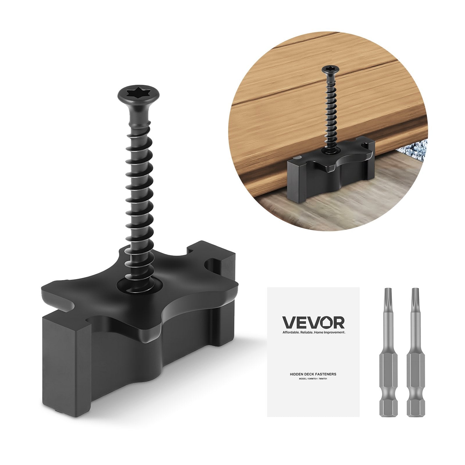 900x Versteckte Befestigungen, Abstandshalter Terrassendielen, Universelle Verbund-T-Clips & Kunststoffbefestigungen Mit Schrauben, Geeignet Für 6,5-mm-Plattenabstände & 10 Mm Plattenhöhe