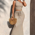 Sleeveless Vest Top And Slim-fit Two-piece Skirt Set