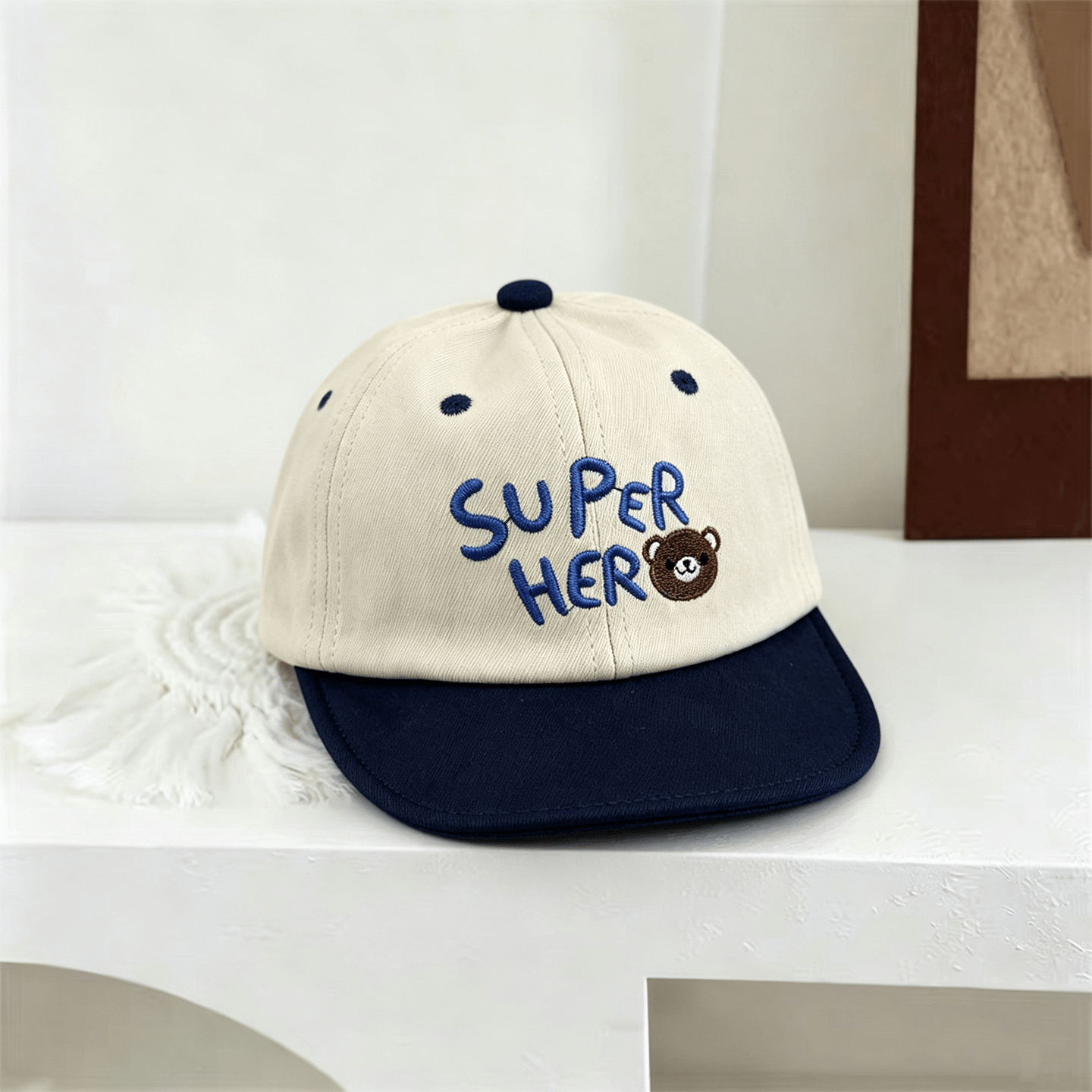 Summer Baby-style Multi-color Letter-stitched Bear-shaped Decorative Baseball Cap With Sun Protection. Fashionable And Cute. Suitable For Outdoor Use.