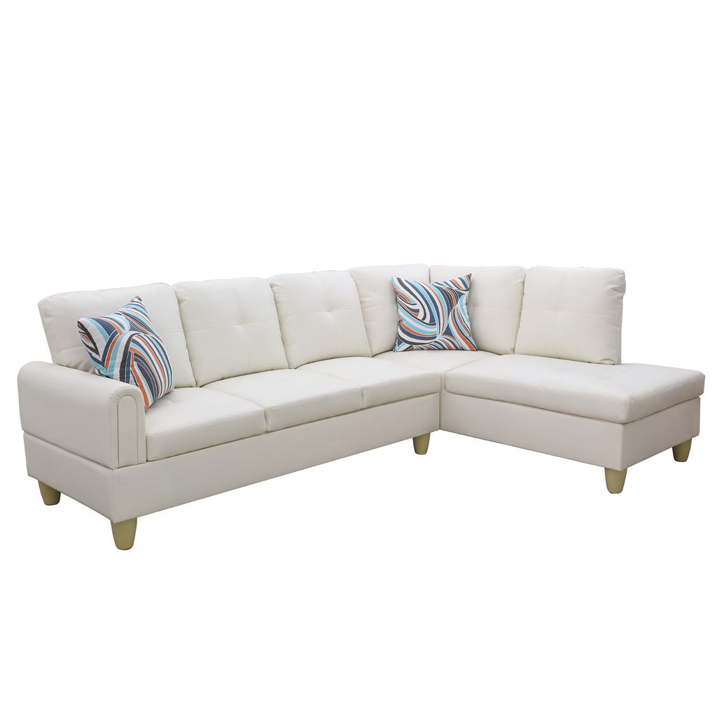Pickup Only--White Faux Leather 3-Piece Living Room Sofa Set